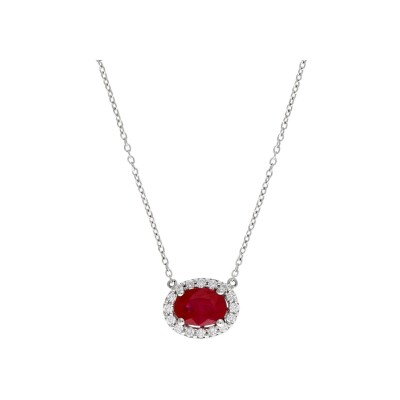 Veron Roques pendant, white gold, ruby and diamonds