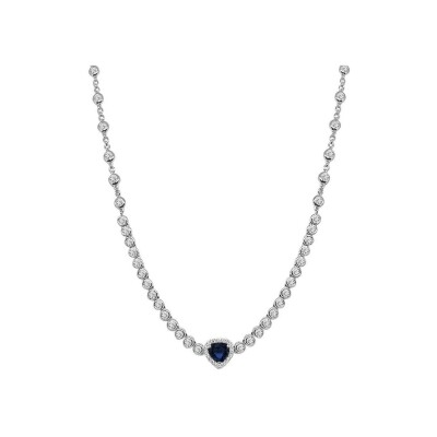 Veron Roques necklace, white gold, sapphire and diamonds