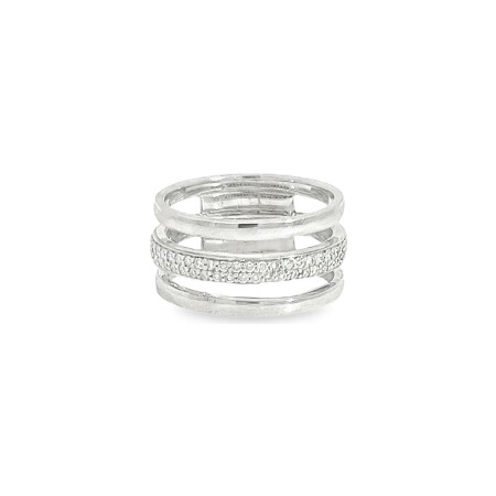 Bague en or blanc et diamants