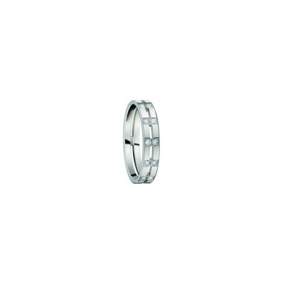 Alliance ajourées en or blanc et diamant