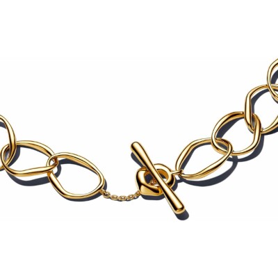 Collier Pandora Link De Forme Organique en métal doré, 45 cm