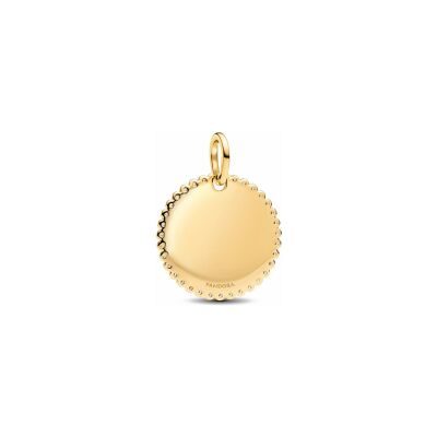 Médaillon Pandora Rond Gravable en métal doré