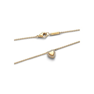 Collier Pandora Timeless en métal doré et oxyde de zirconium, 45 cm