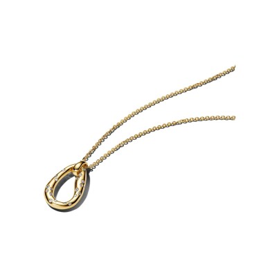 Collier Pandora Essence pendentif Organique en métal doré et oxydes de zirconium, 45cm
