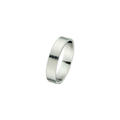 Alliance en platine et diamant noir