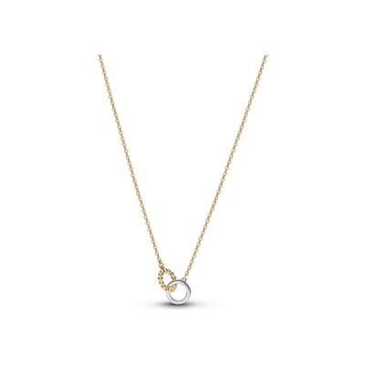 Collier Pandora Signature Cercles Pavés et Sphères en argent, métal doré et oxyde de zirconium, 45cm