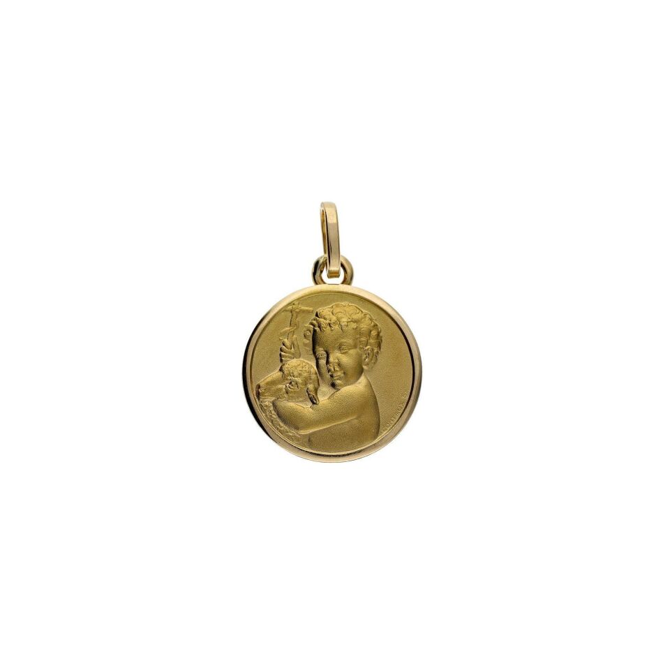 Médaille Veron Roques L' enfant et l'Ange en or jaune