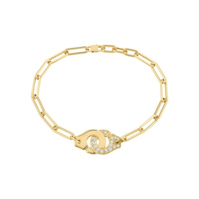 Bracelet sur chaine Menottes dinh van R12 M en or jaune et diamants