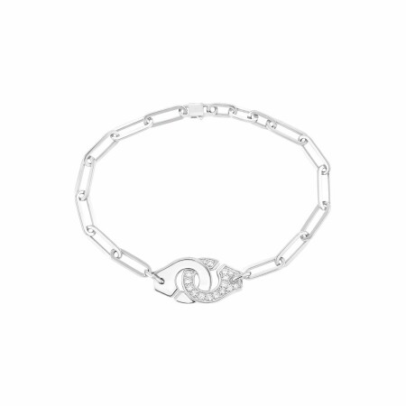 Bracelet Menottes dinh van en or blanc et diamants R12