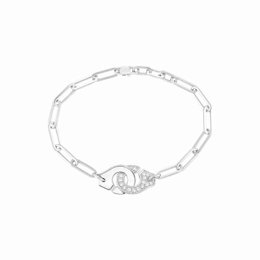 Bracelet Menottes dinh van en or blanc et diamants R12