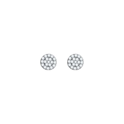 Boucles d'oreilles puces en argent et oxydes de zirconium