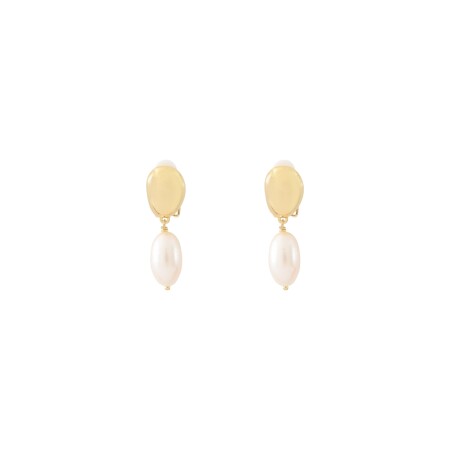 Boucles d'oreilles Agatha Idylle en laiton et perles d'eau douce