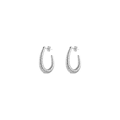 Boucles d'oreilles créoles Iconics goutte en argent