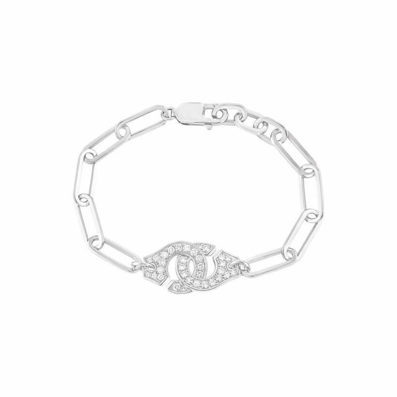 bracelet Menottes dinh van R15 en or blanc et diamants