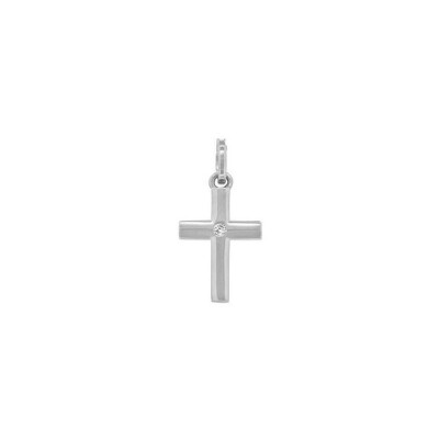 Veron Roques Croix pendant, white gold and diamond