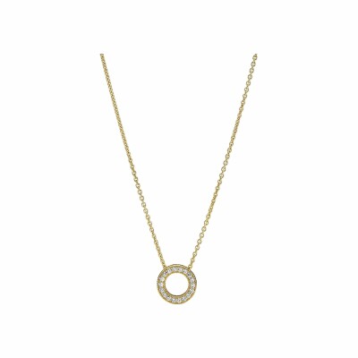 Collier Pandora Signature cercle pavé en métal doré et oxydes de zirconium, taille 45cm