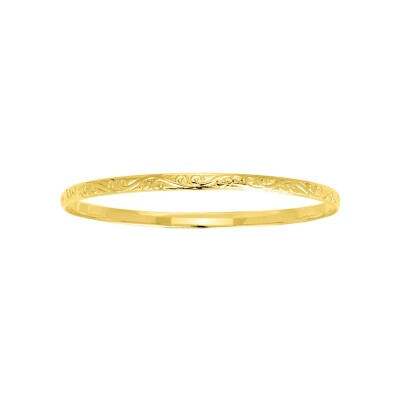 Bracelet Jonc gravé en or jaune
