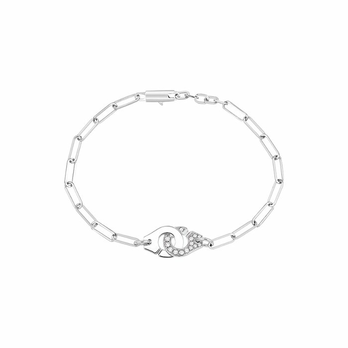 Menottes dinh van R10 bracelet, white gold, diamonds