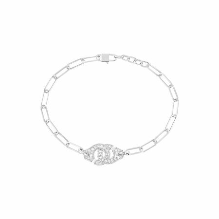 Bracelet Menottes dinh van en or blanc et diamants R10