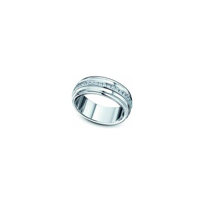 Alliance en or blanc et diamant