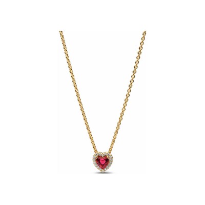 Collier Pandora Cœur surélévé en métal doré