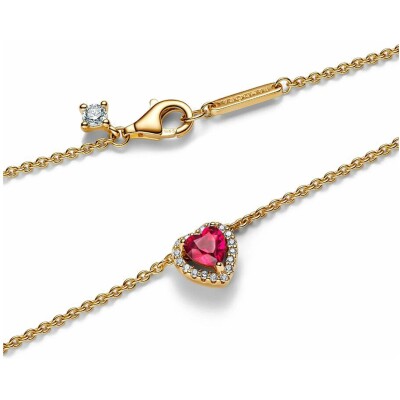 Collier Pandora Cœur surélévé en métal doré