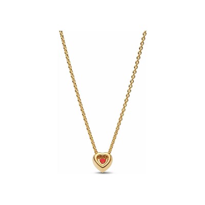 Collier Pandora Cœur surélévé en métal doré