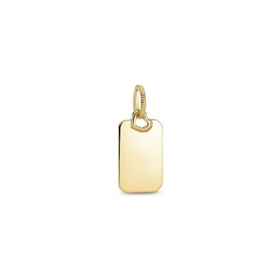 Pendentif Pandora Plaque Rectangulaire Gravable en métal doré
