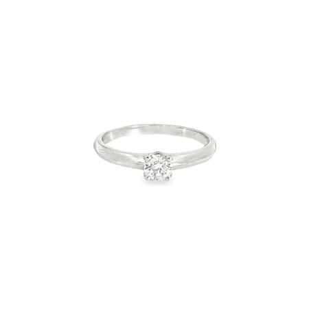 Solitaire en or blanc et diamant