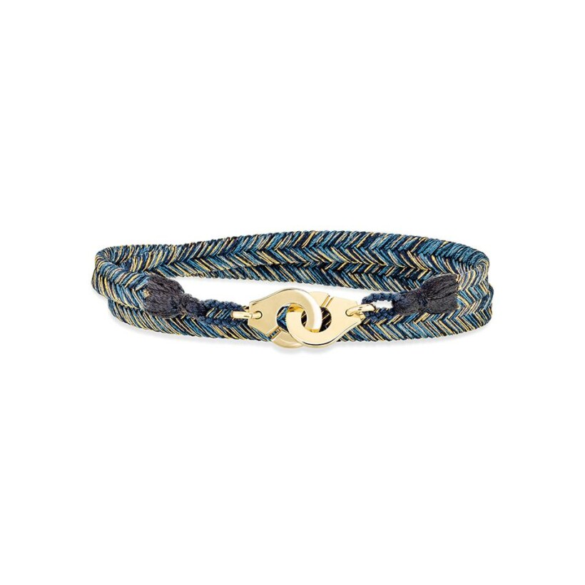 Bracelet tissé Blue moon Menottes dinh van R10 en or jaune