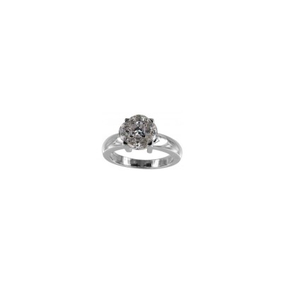 Solitaire en or blanc et diamant