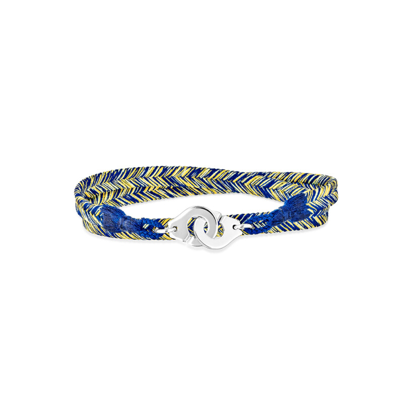 Bracelet tissé Bleu Molitor dinh van R10 en or blanc édition limitée