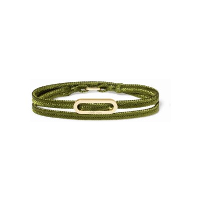 Bracelet dinh van Maillon en or jaune, coloris vert kaki