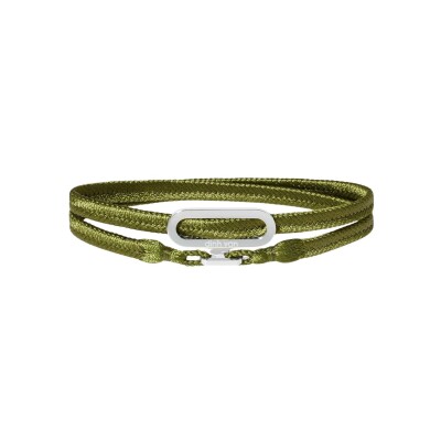 Bracelet dinh van Maillon  L en or blanc, coloris kaki