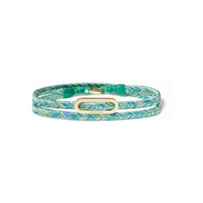 Bracelet dinh van Maillon en or jaune, coloris vert lagon