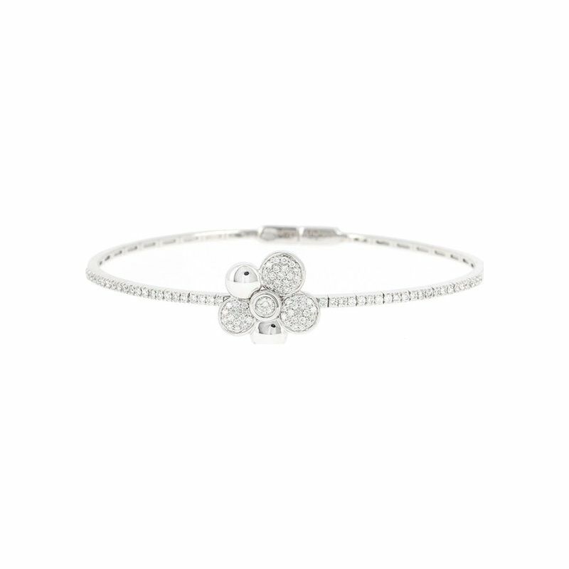Bracelet Fleur serti en or blanc et diamants, moyen modèle