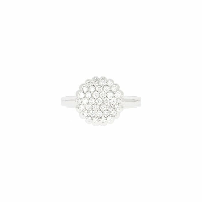Les Perlées pastille set ring, in white gold and diamonds