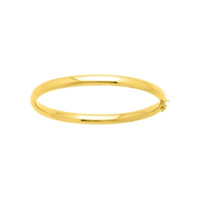 Bracelet jonc ouvrant creux en or jaune