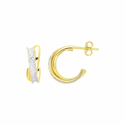Boucles d'oreilles 3/4 anneaux en or jaune