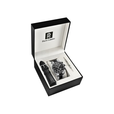 Coffret montre Pierre Lannier FFBB et bracelet en acier noir 373A481