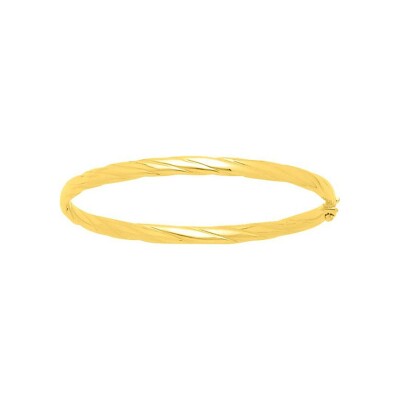 Bracelet Jonc godronné en or jaune