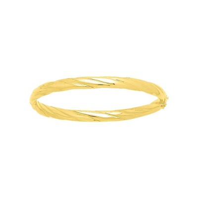 Bracelet Jonc godronné en or jaune