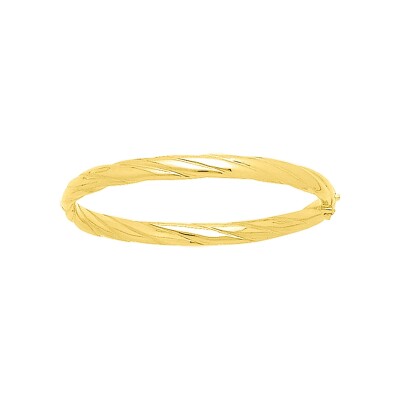 Bracelet Jonc godronné en or jaune