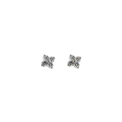 Boucles d'oreilles en or blanc et diamant