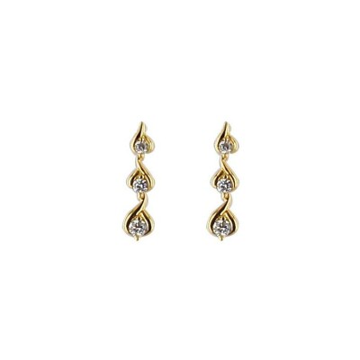 Boucles d'oreilles en or jaune et diamant