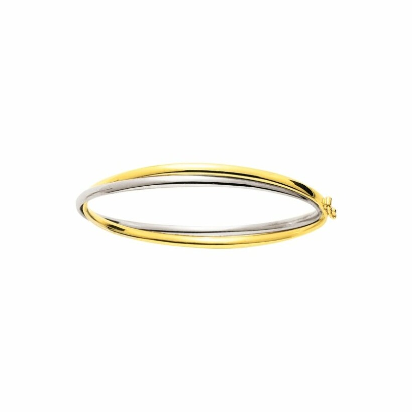 Bracelet jonc flexible en or jaune, or blanc