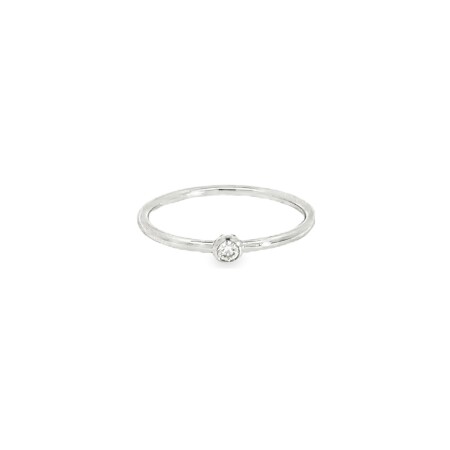 Solitaire en or blanc et diamant