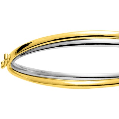 Bracelet Jonc flexible en or jaune et or blanc