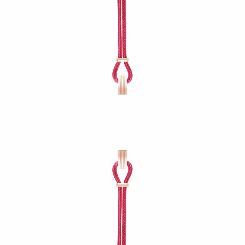 Bracelet de montre SILA en plaqué or rose et coton, couleur rose indien