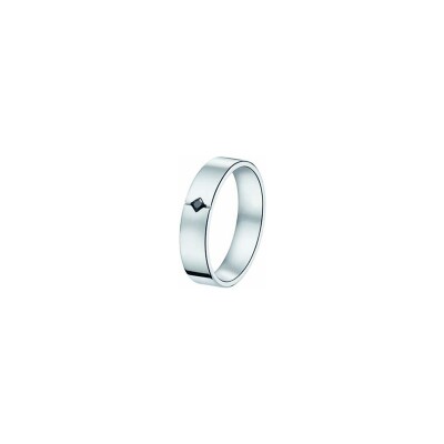 Alliance en or blanc et diamants noirs